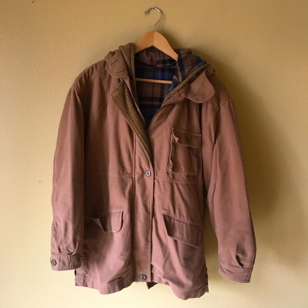 Oversized Coat with Buttoned Removable Lining